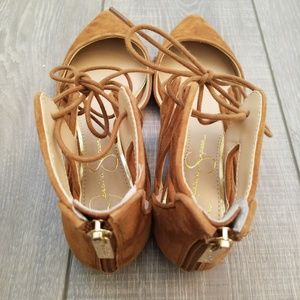 Jessica Simpson Ankle Tie Flats-Never Worn